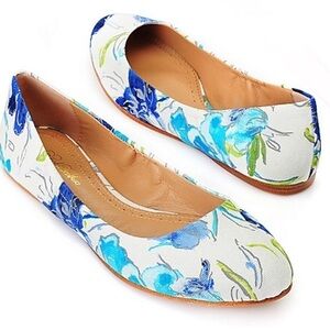 Brooks Brothers Canvas Floral Ballet Flats 8.5